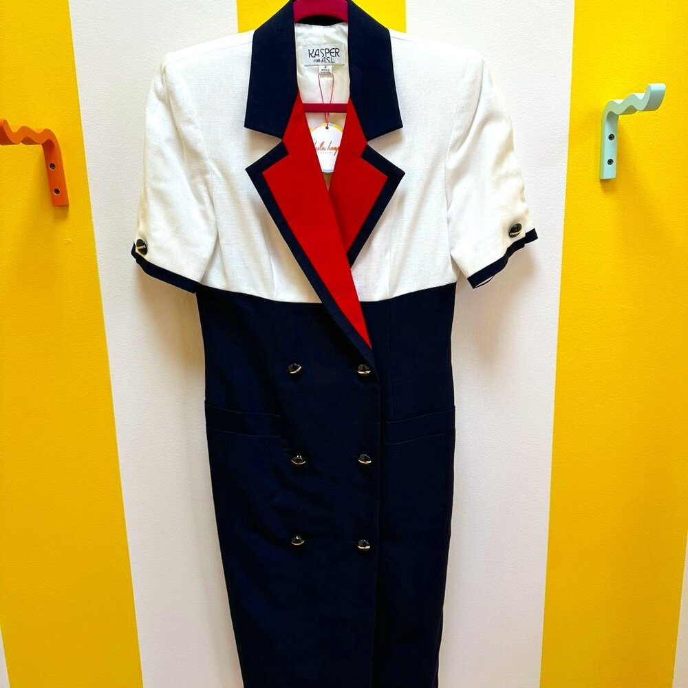 Vintage Kasper ASL Sailor Dress Size 4